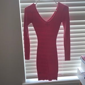 Hot Pink Ribbed Dress